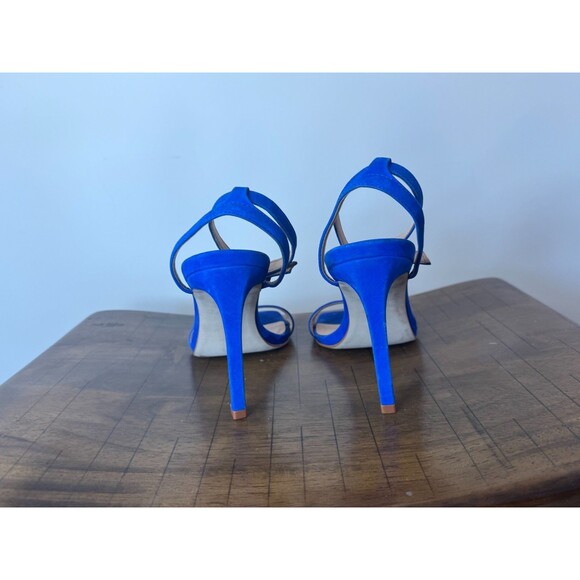 Steve Madden Cobalt Blue Strappy Heels Size 7.5 | Square Toe Stiletto Party Pump - Picture 7 of 10